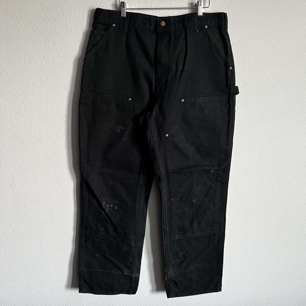 Carhartt B01 BLK black double knee work wear carpenter pants
